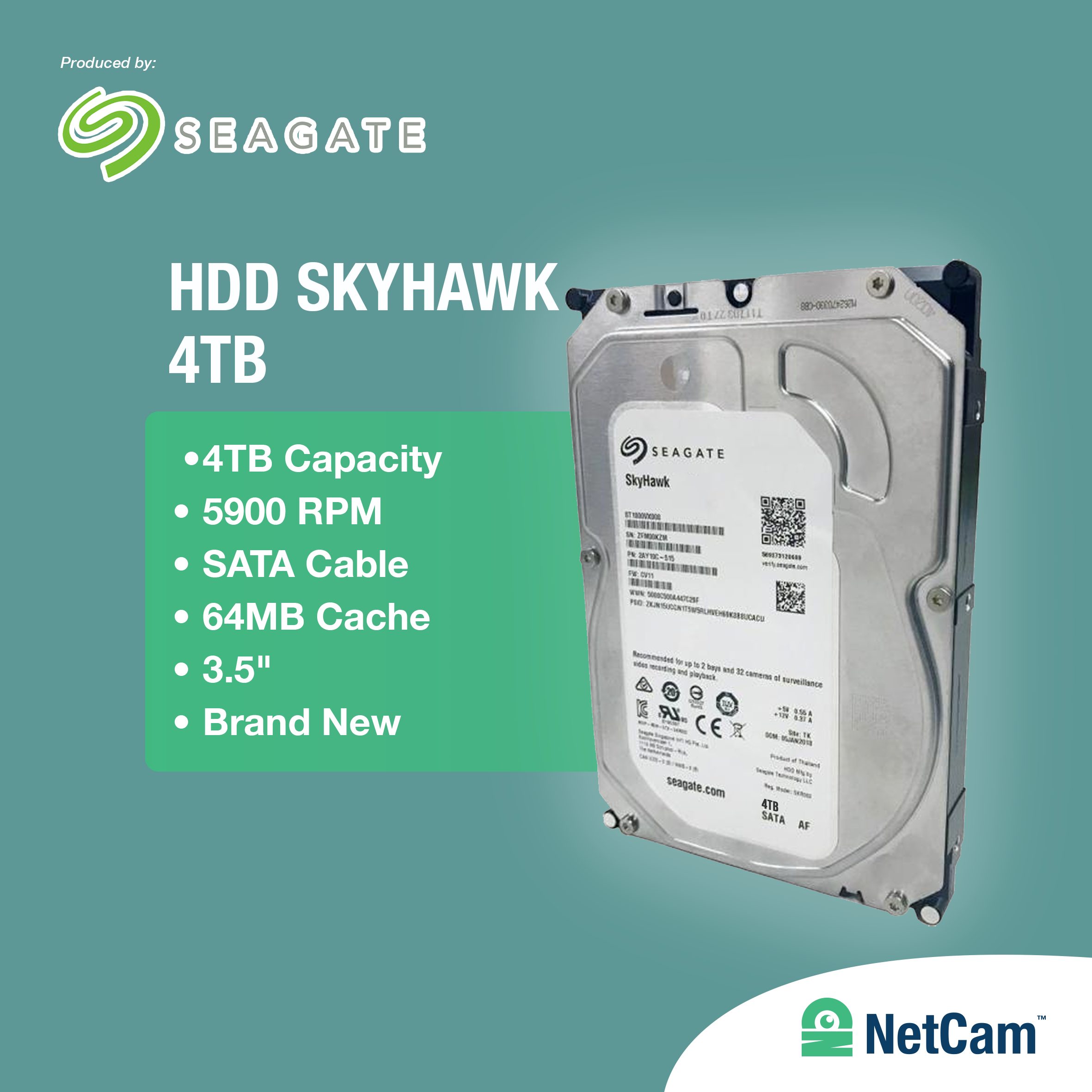 SEAGATE X HIKVISION HDD (4TB)