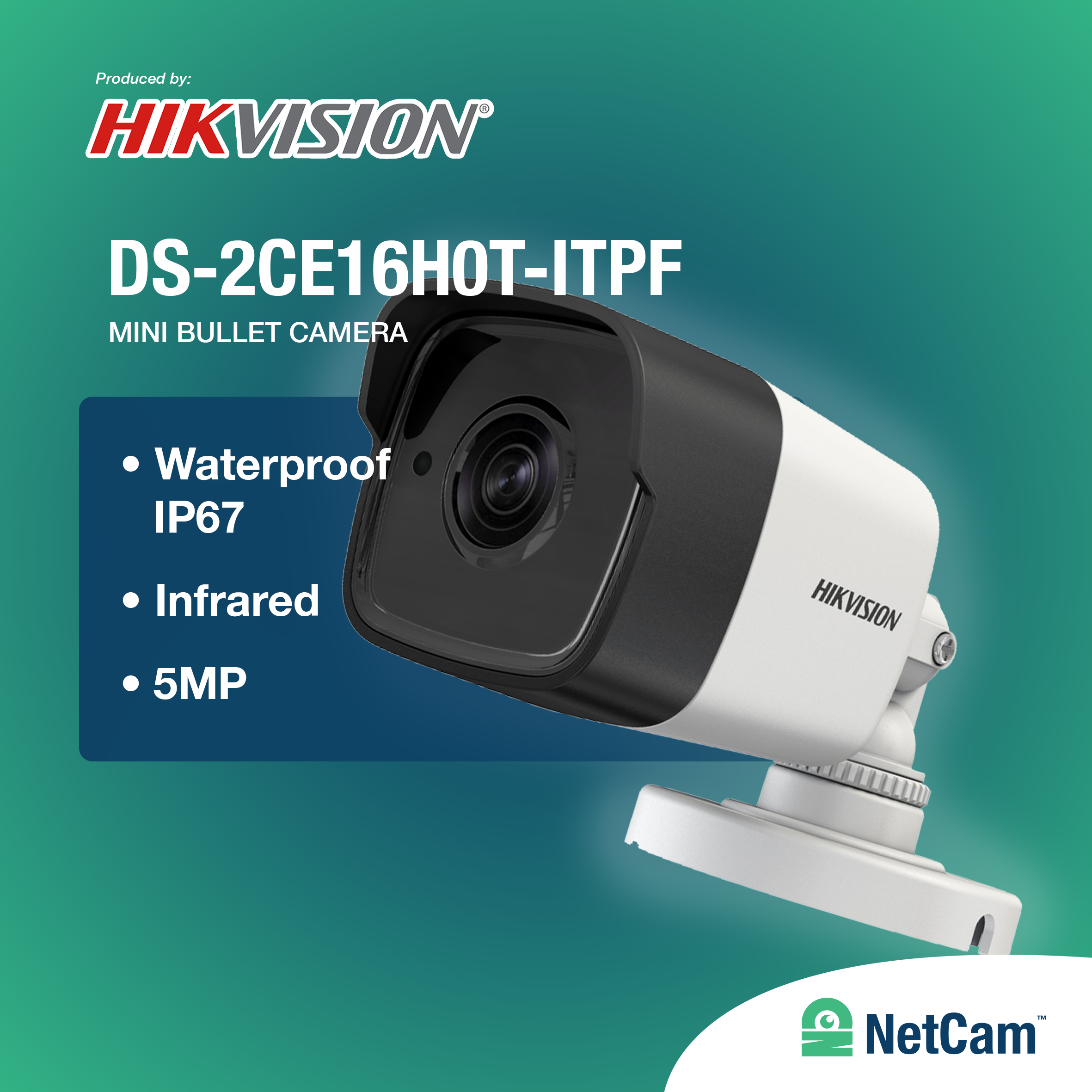HIKVISION OUTDOOR DS-2CE16H0T-ITPF (5MP/2.4MM)