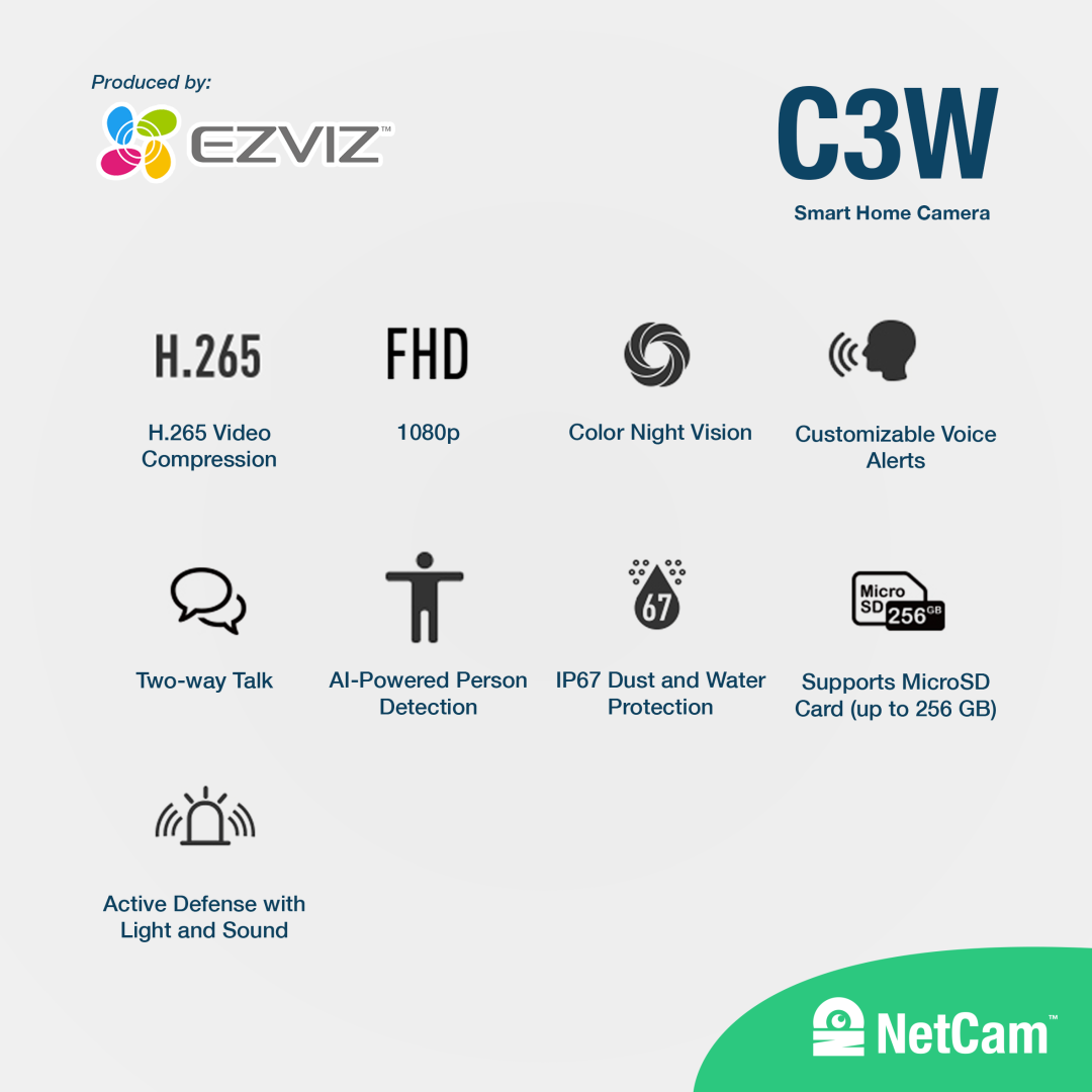 EZVIZ OUTDOOR C3W (1080P/ COLOR NIGHT)