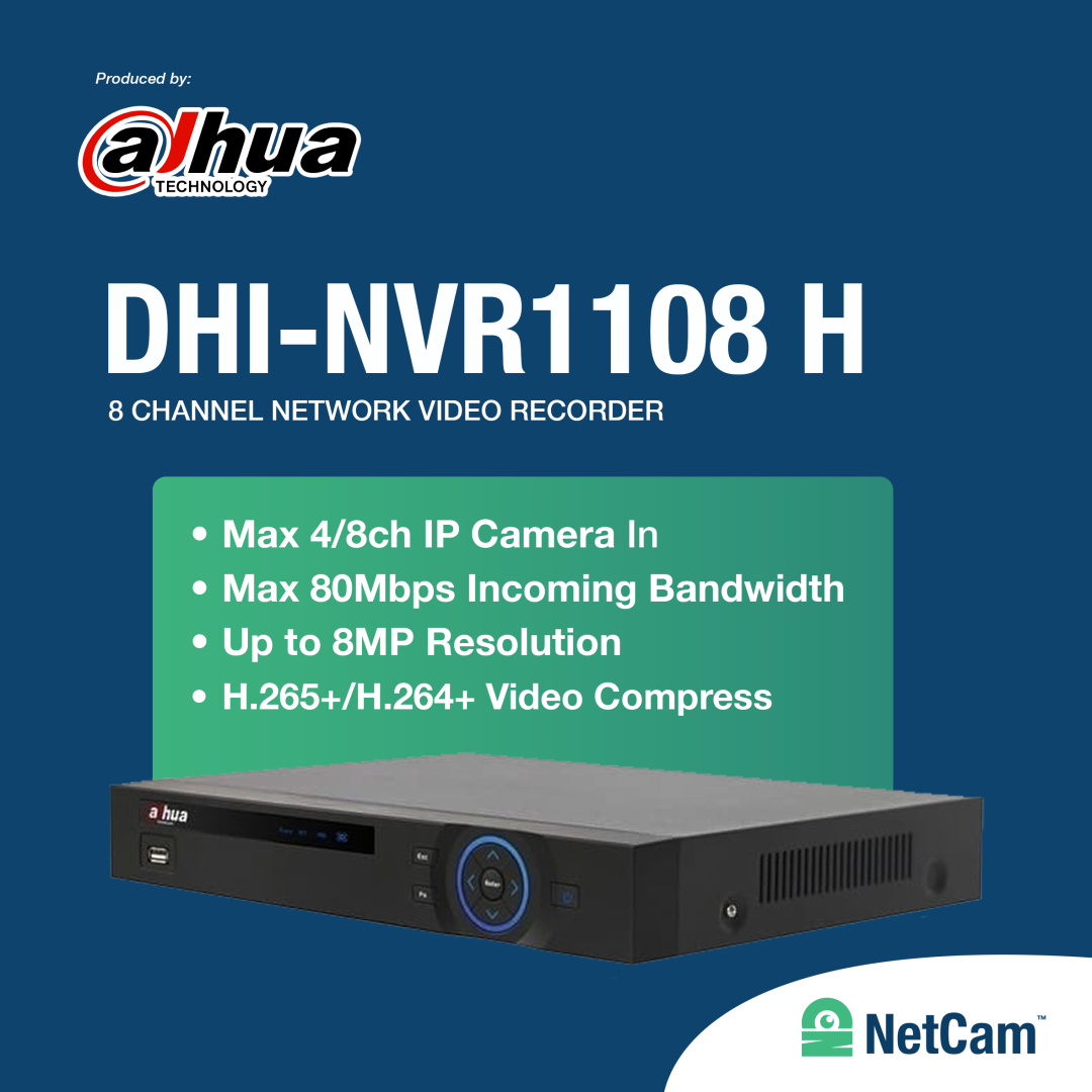 DAHUA DHI-NVR1108HS-S3/H (8 CHANNEL 1080P)
