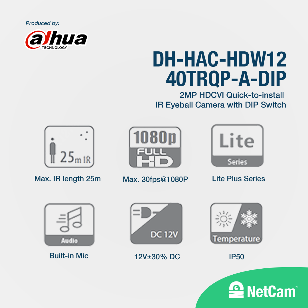 DAHUA INDOOR DH-HAC-HDW1240TRQP-A-DIP (2MP/ AUDIO)