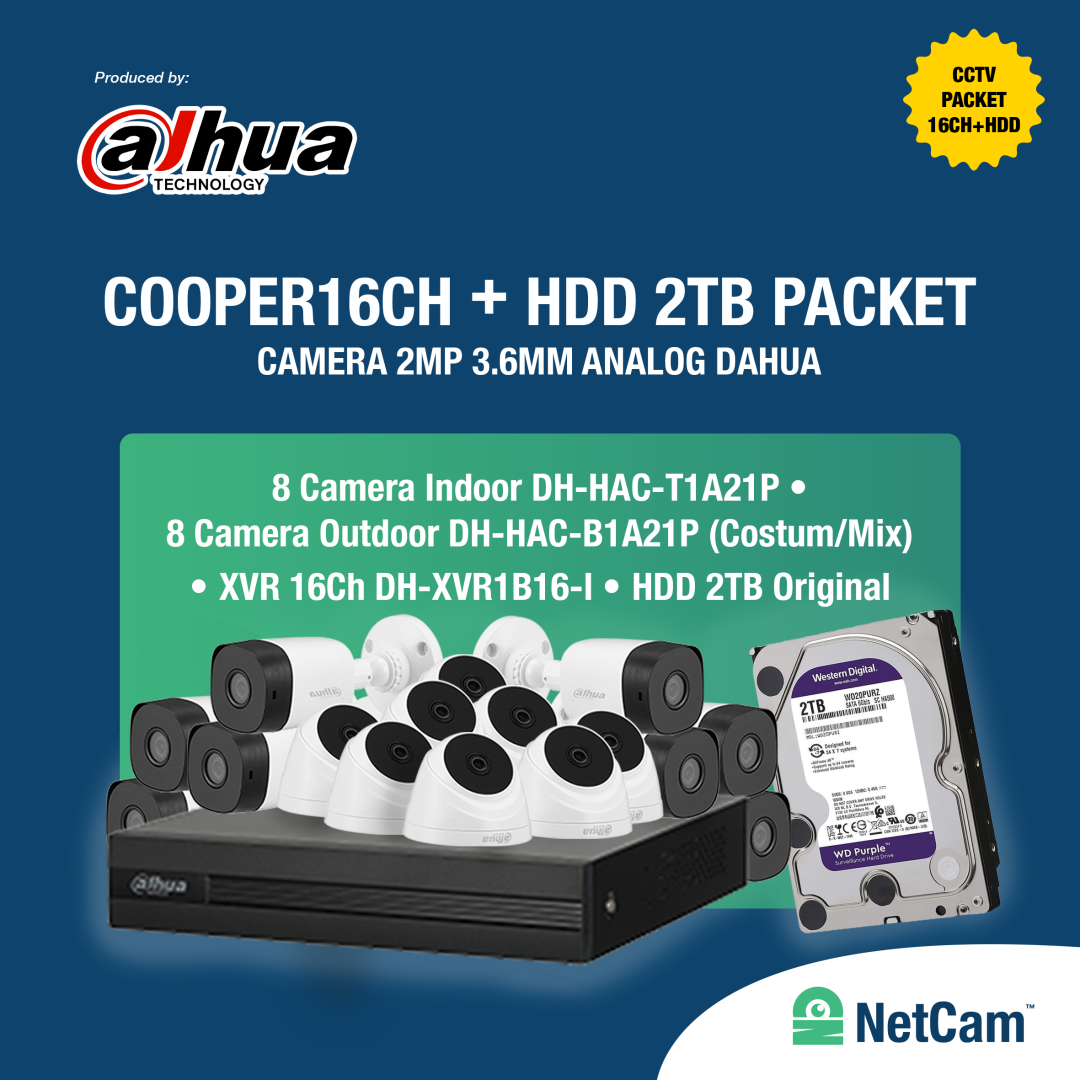 PAKET DAHUA COOPER (16 CHANNEL/ 2MP)