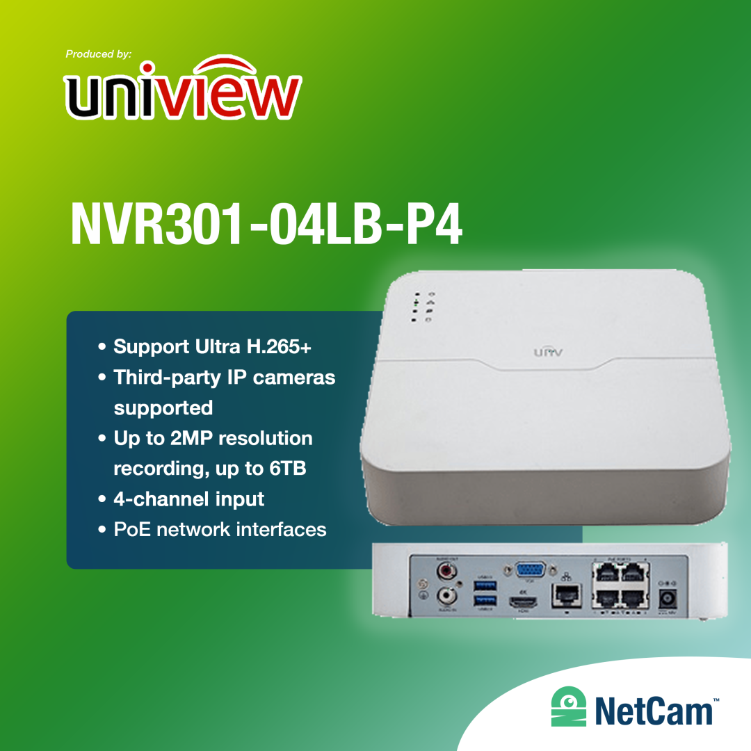 UNV NVR301-04LB-W (4 CHANNEL 1080P)