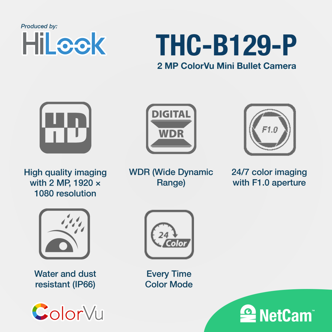 HILOOK OUTDOOR THC-B129-P (2MP/3.6MM/COLORVU LITE )