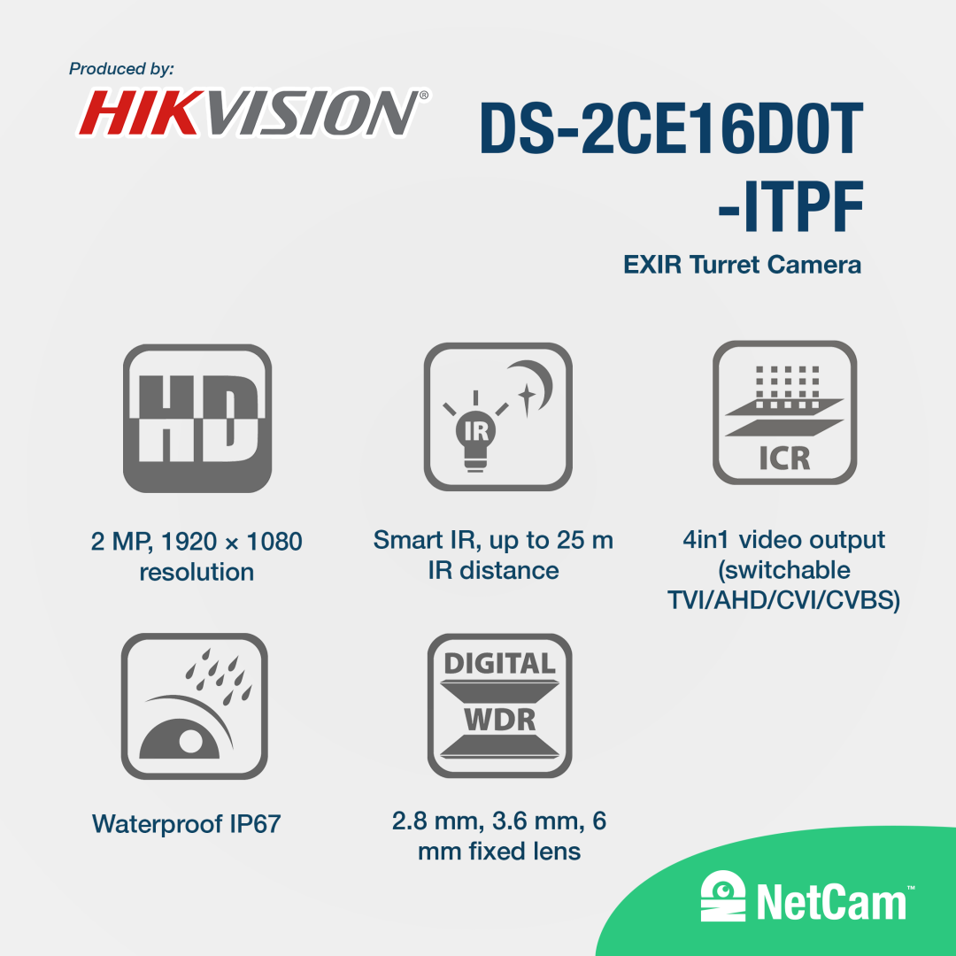 HIKVISION OUTDOOR DS-2CE16U1T-ITPF  (4K/ 2.8MM)