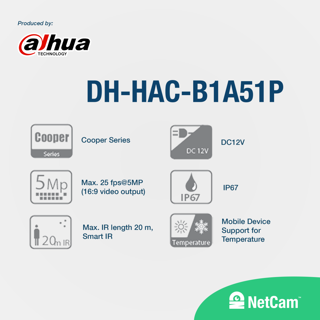 DAHUA OUTDOOR DH-HAC-B1A51P (5MP/ 2.8MM)
