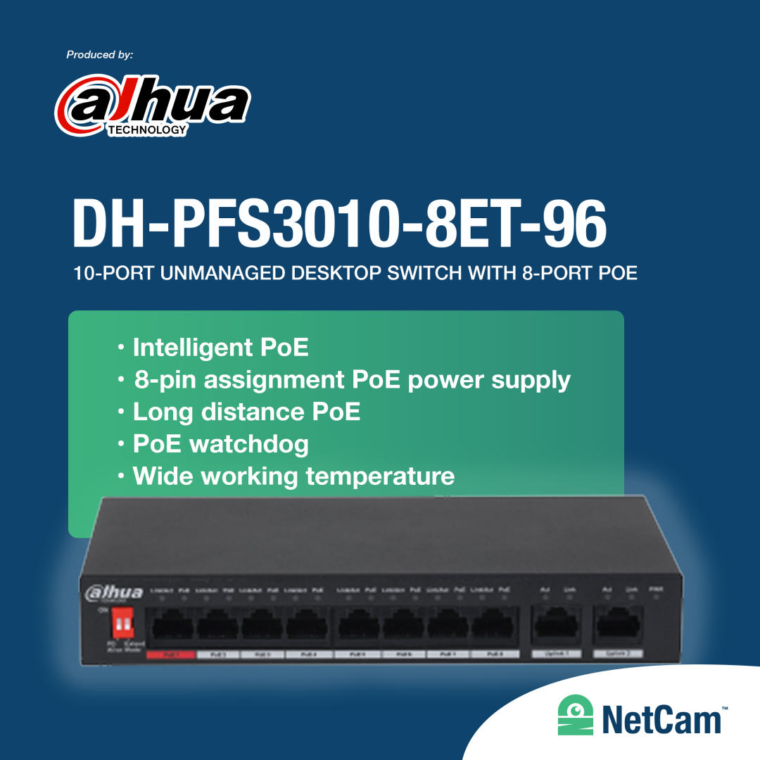 DAHUA POE  DH-PFS3010-8ET-65 (8 PORT ECONOMIC)