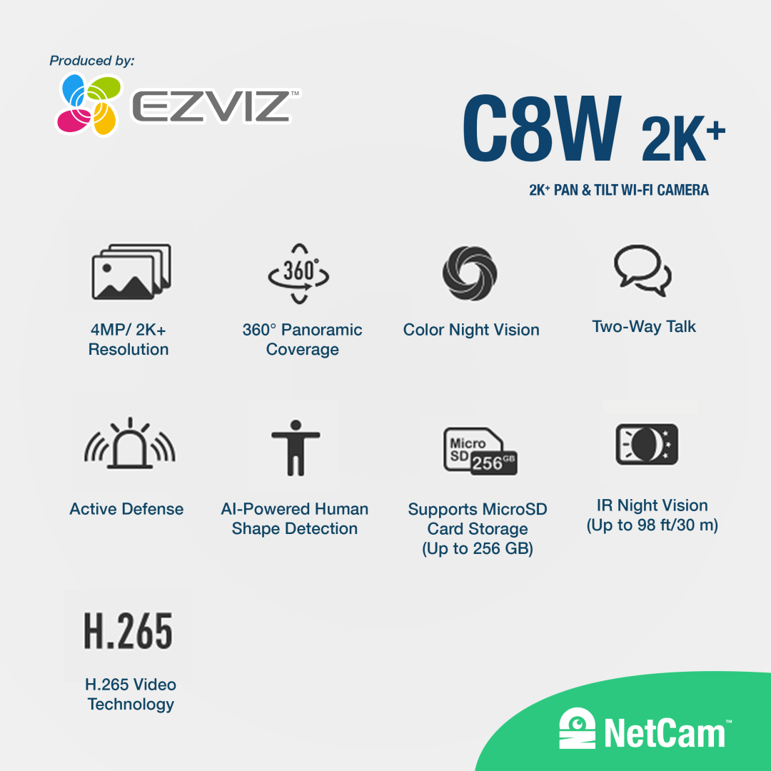 EZVIZ PTZ C8W (4MP/ COLOR NIGHT VISION)