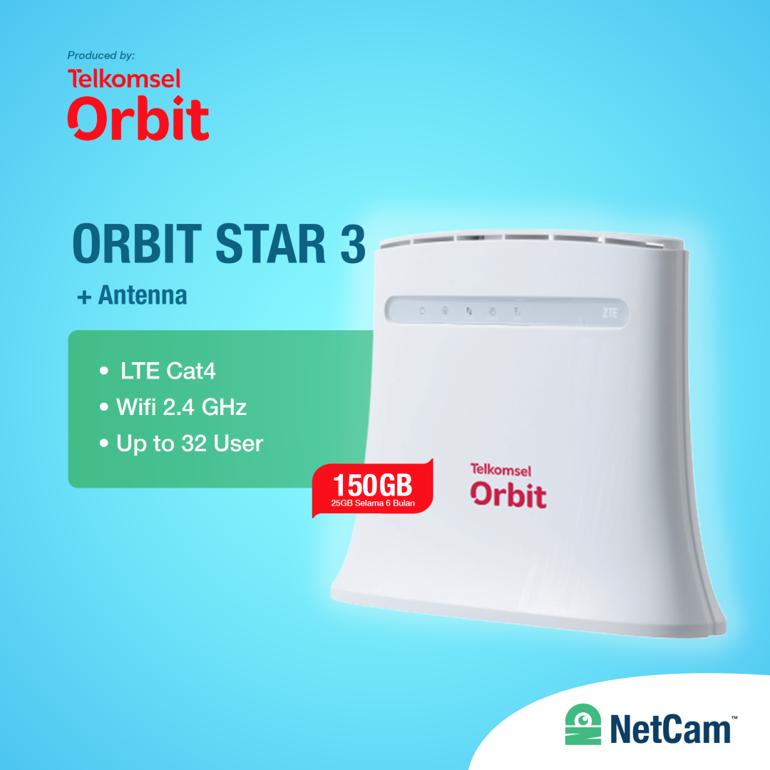 TELKOMSEL ORBIT STAR N1 MODEM (150GB + ANTENNA)