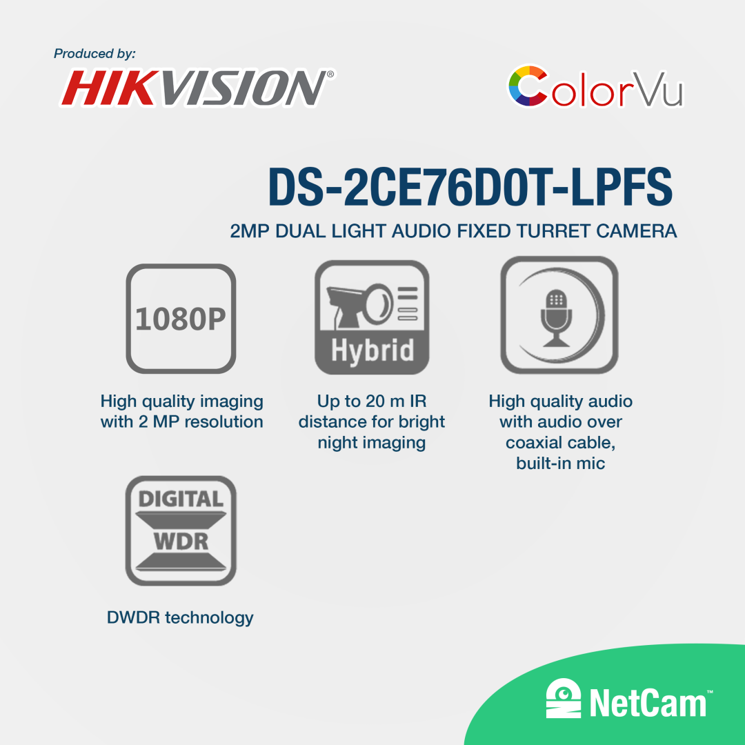 HIKVISION INDOOR DS-2CE76D0T-LPFS (2MP/ 2.8MM/AUDIO)