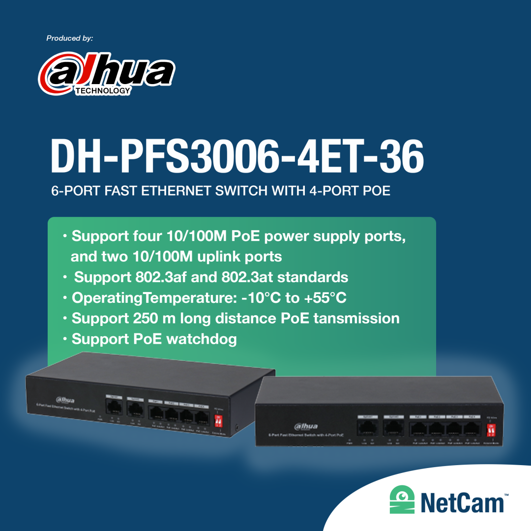 DAHUA POE  DH-PFS3006-4ET-36 (4 PORT ECONOMIC)