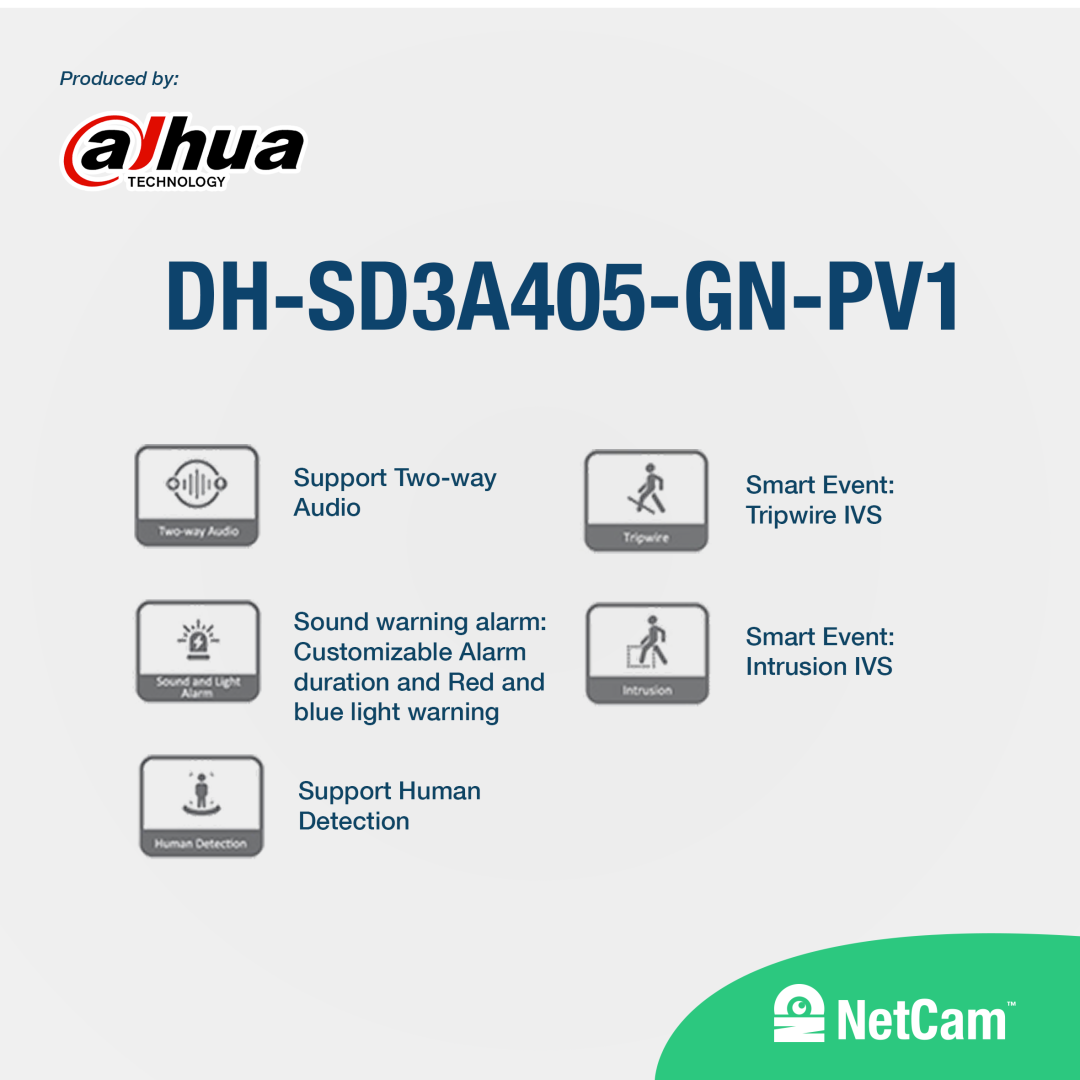 DAHUA DH-SD3A405-GN-PV1 (4MP/ALARM SIRINE/ 5X ZOOM)