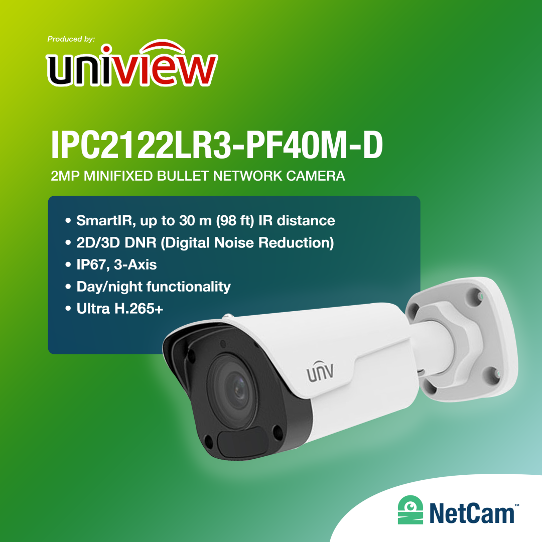 UNV OUTDOOR IPC2122LR3-F40M-D (2MP/ 4.0MM/ IR30M)