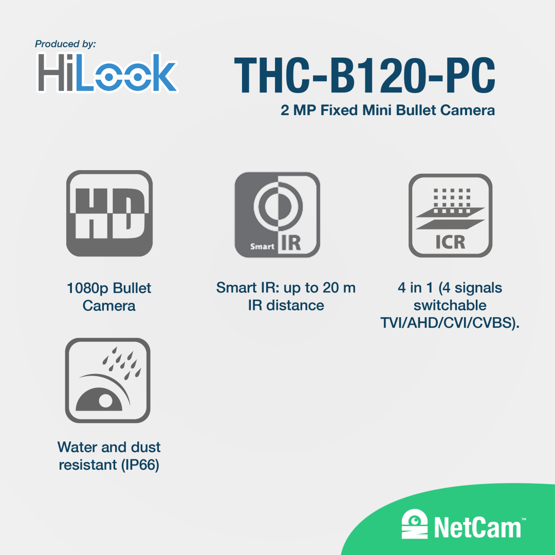 HILOOK OUTDOOR THC-B120-PS (2MP+IR AUDIO )