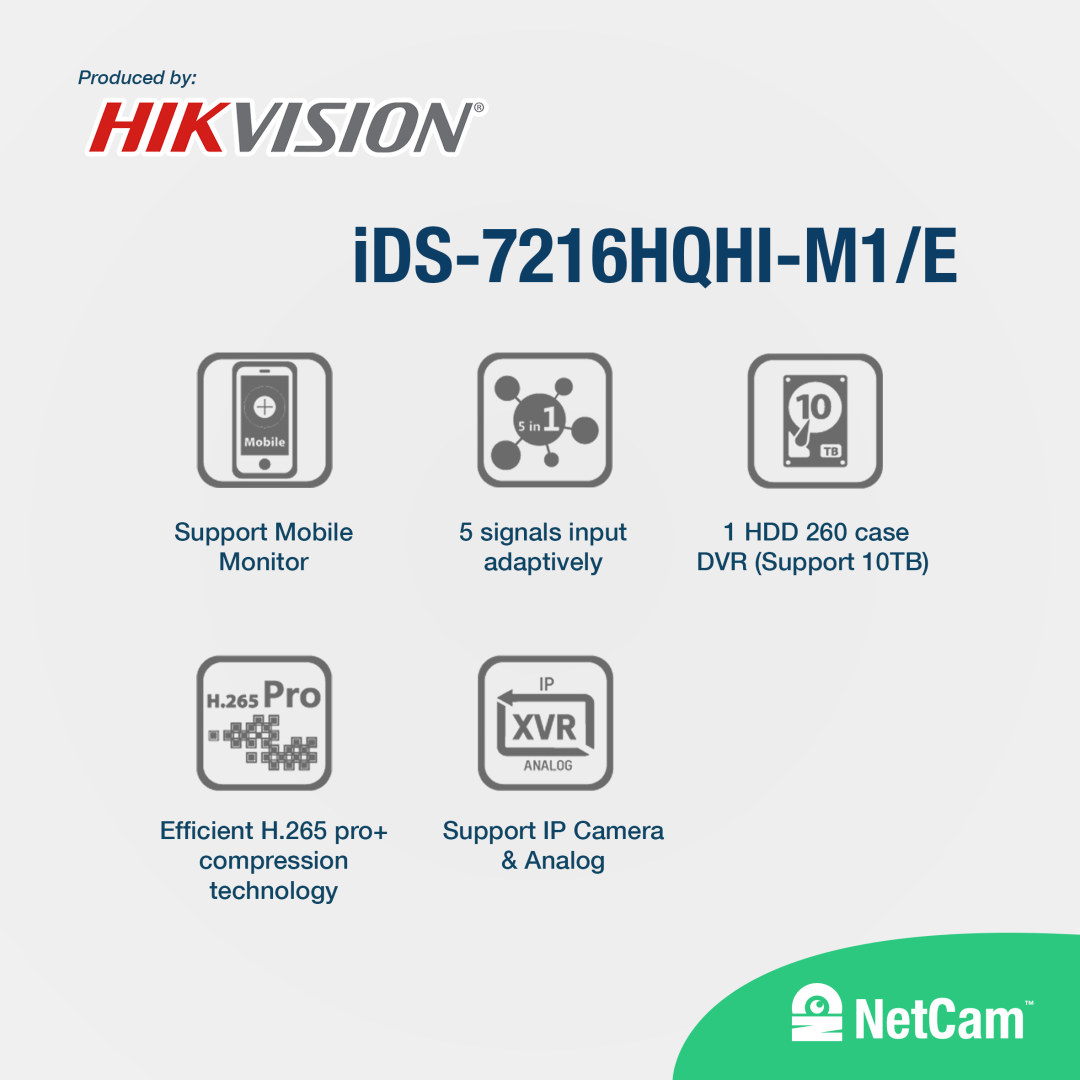 HIKVISION DVR IDS-7216HQHI-M1/S (16 CHANNEL UP TO 4MP)