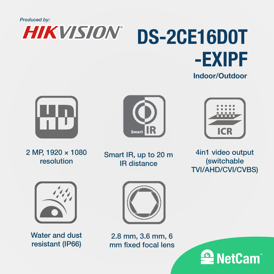 HIKVISION OUTDOOR DS-2CE16D0T-EXLPF ( C-VU 2MP)